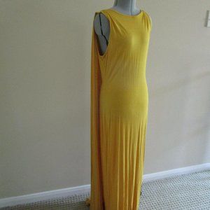 Love In Mustard Yellow Maxi Dress w/Cape